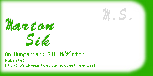 marton sik business card